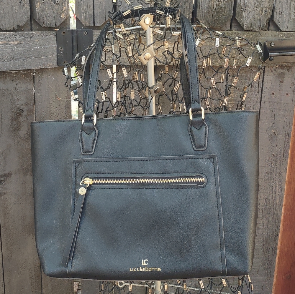 Liz Claiborne Black Over Shoulder Tote Bag